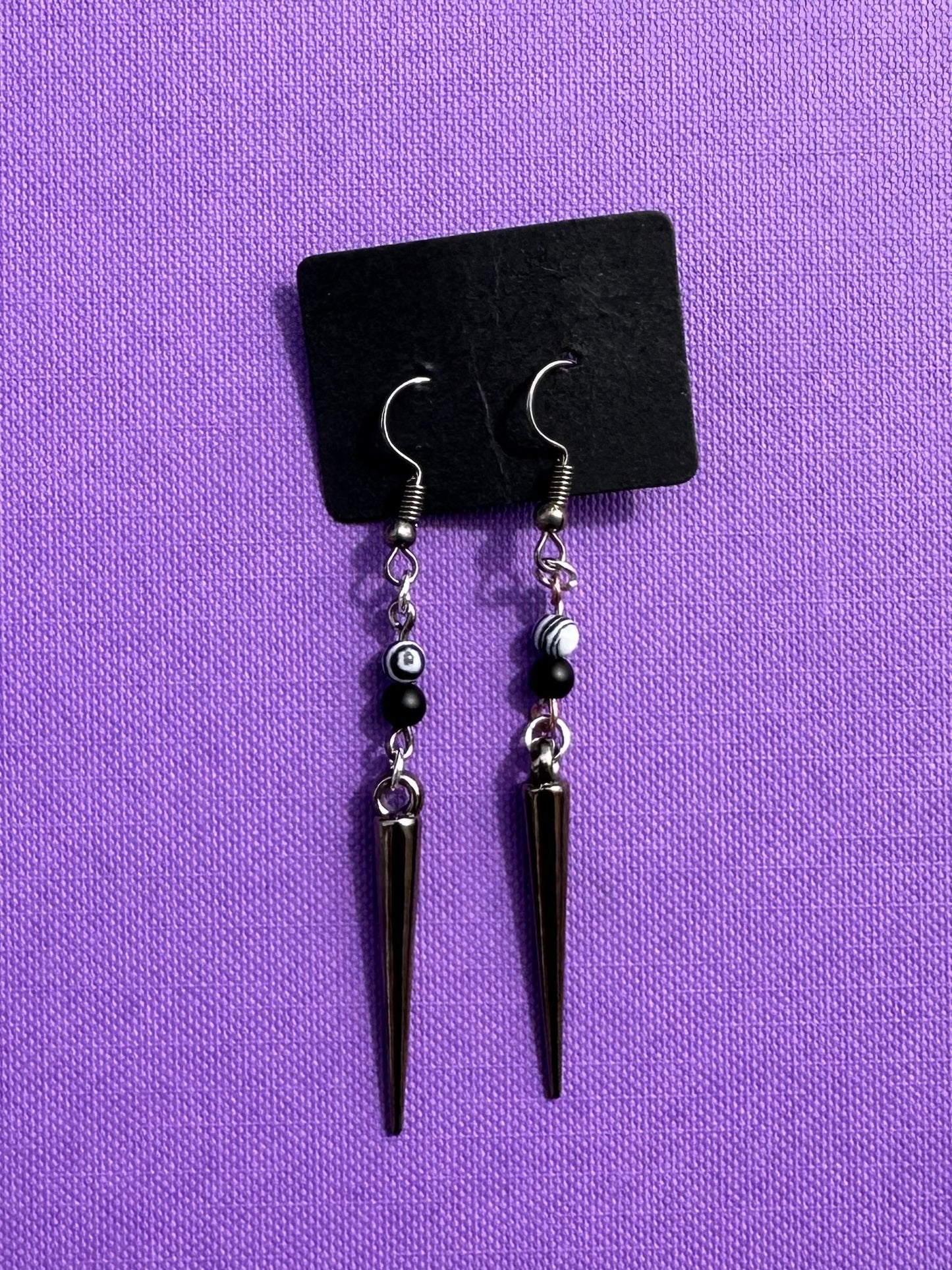 Spiked Gunmetal Earrings