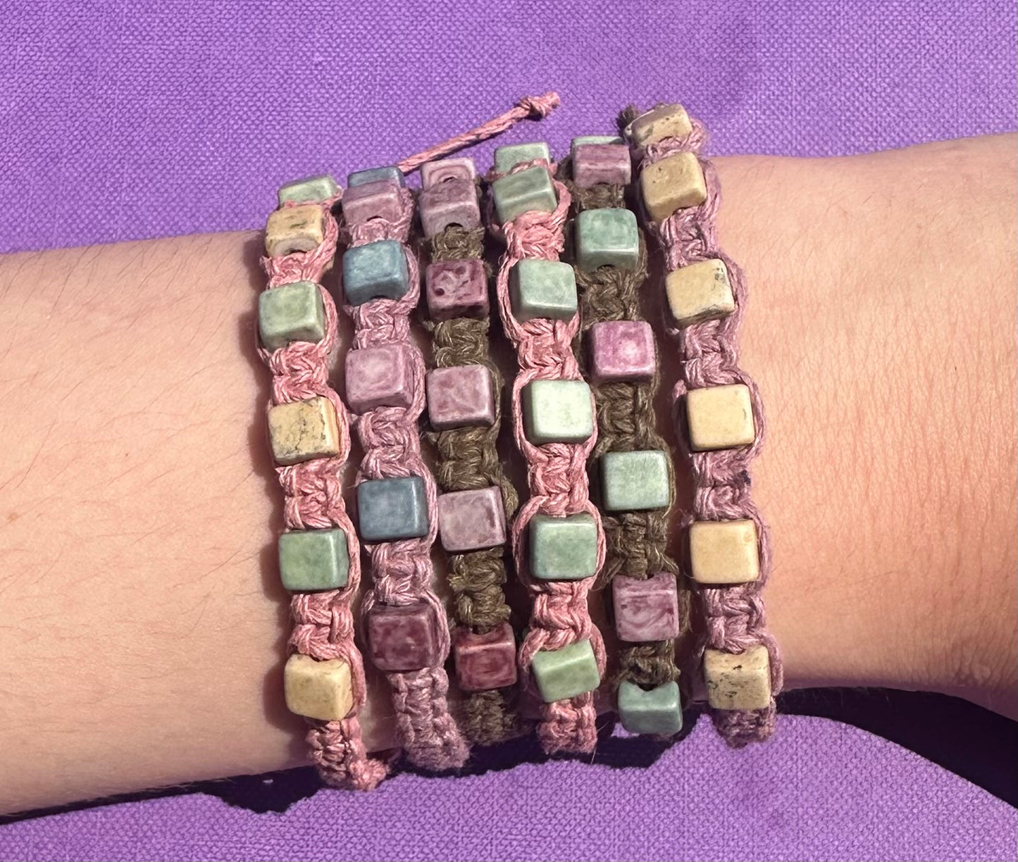 Cubed Boho Macramé Bracelet Collection (Adjustable)