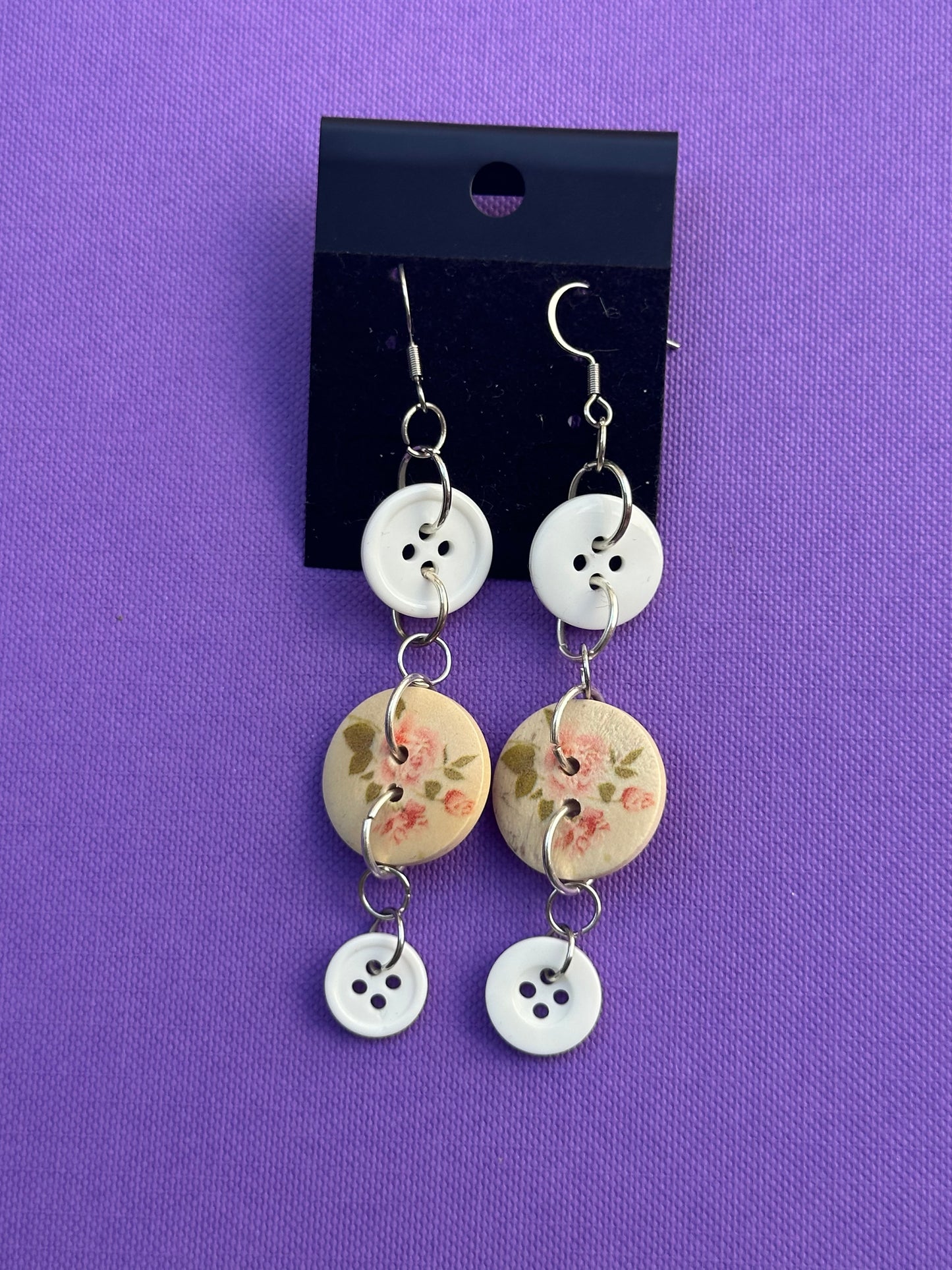 Vintage Button Earrings