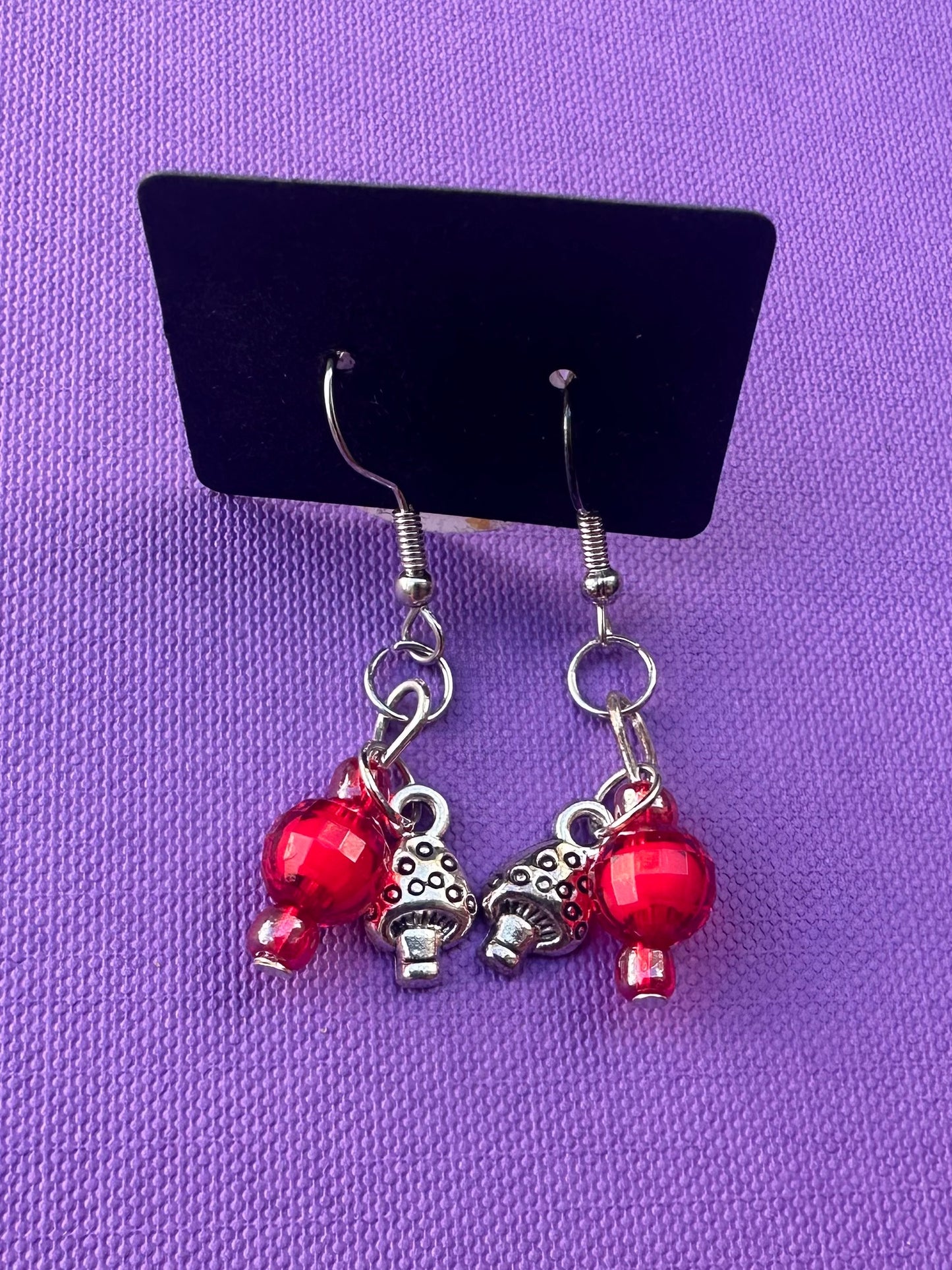 Red Mushroom Stack Earrings