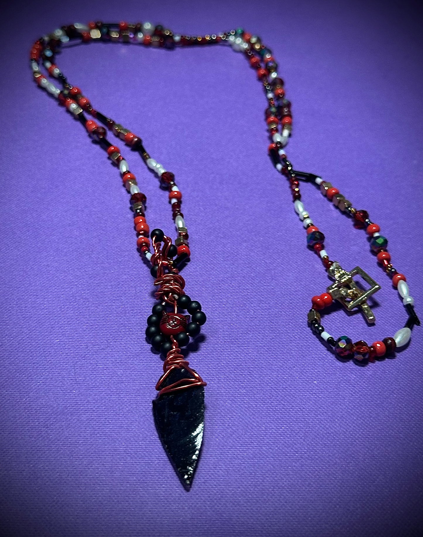 Obsidian Feline necklace