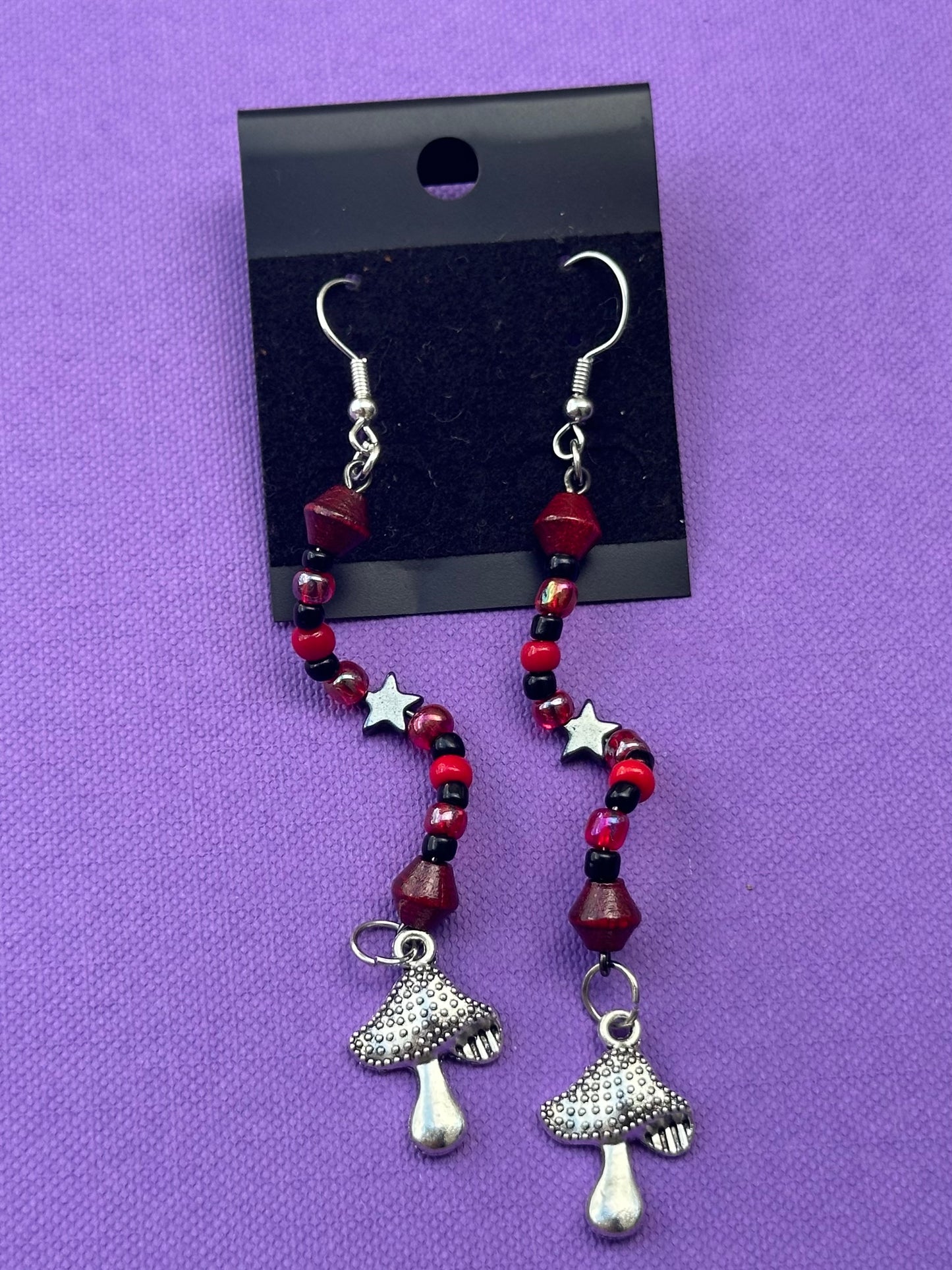 Twisted Trip Mushroom Earrings