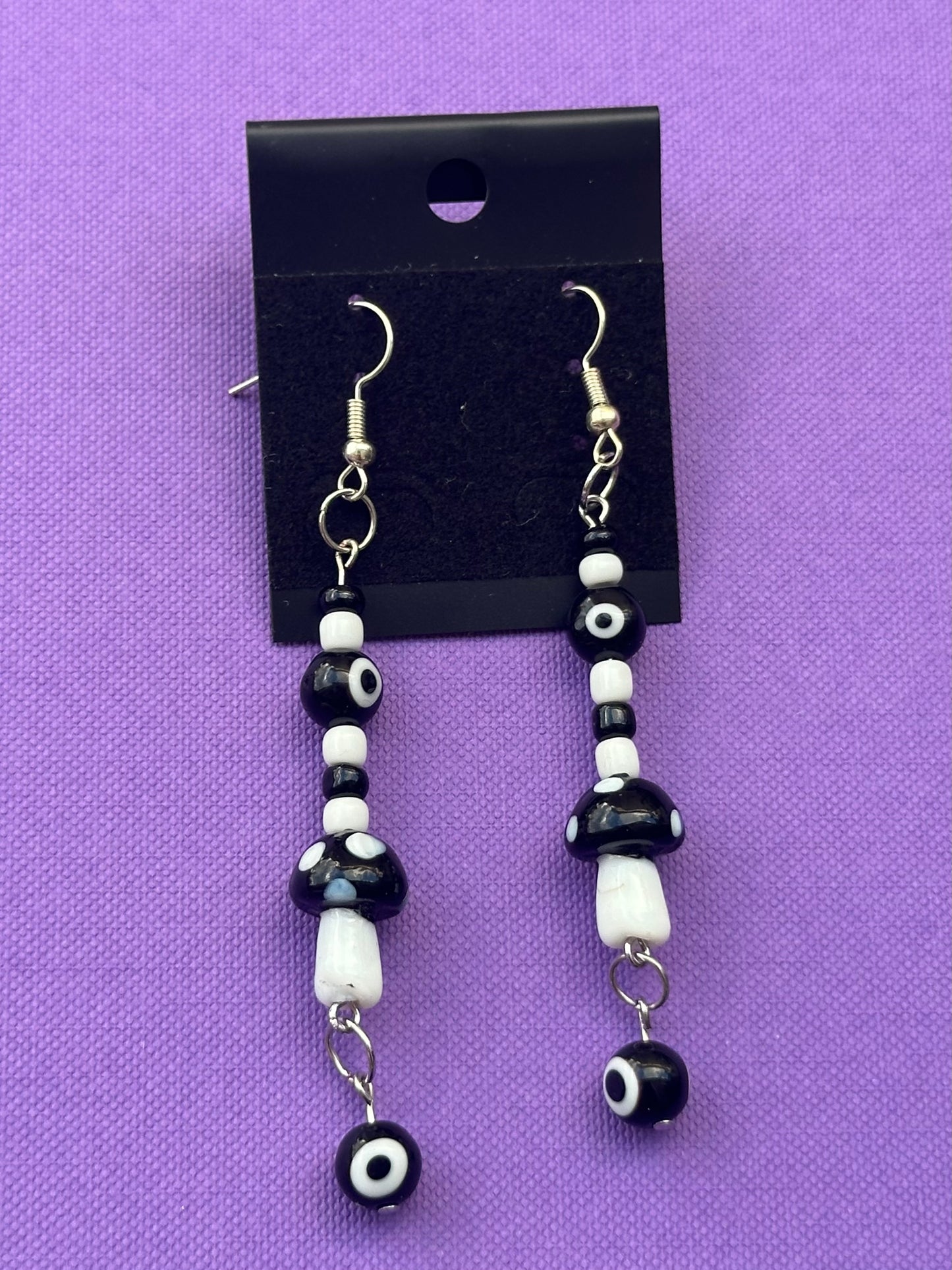 Black Eyed Mushroom Earrings