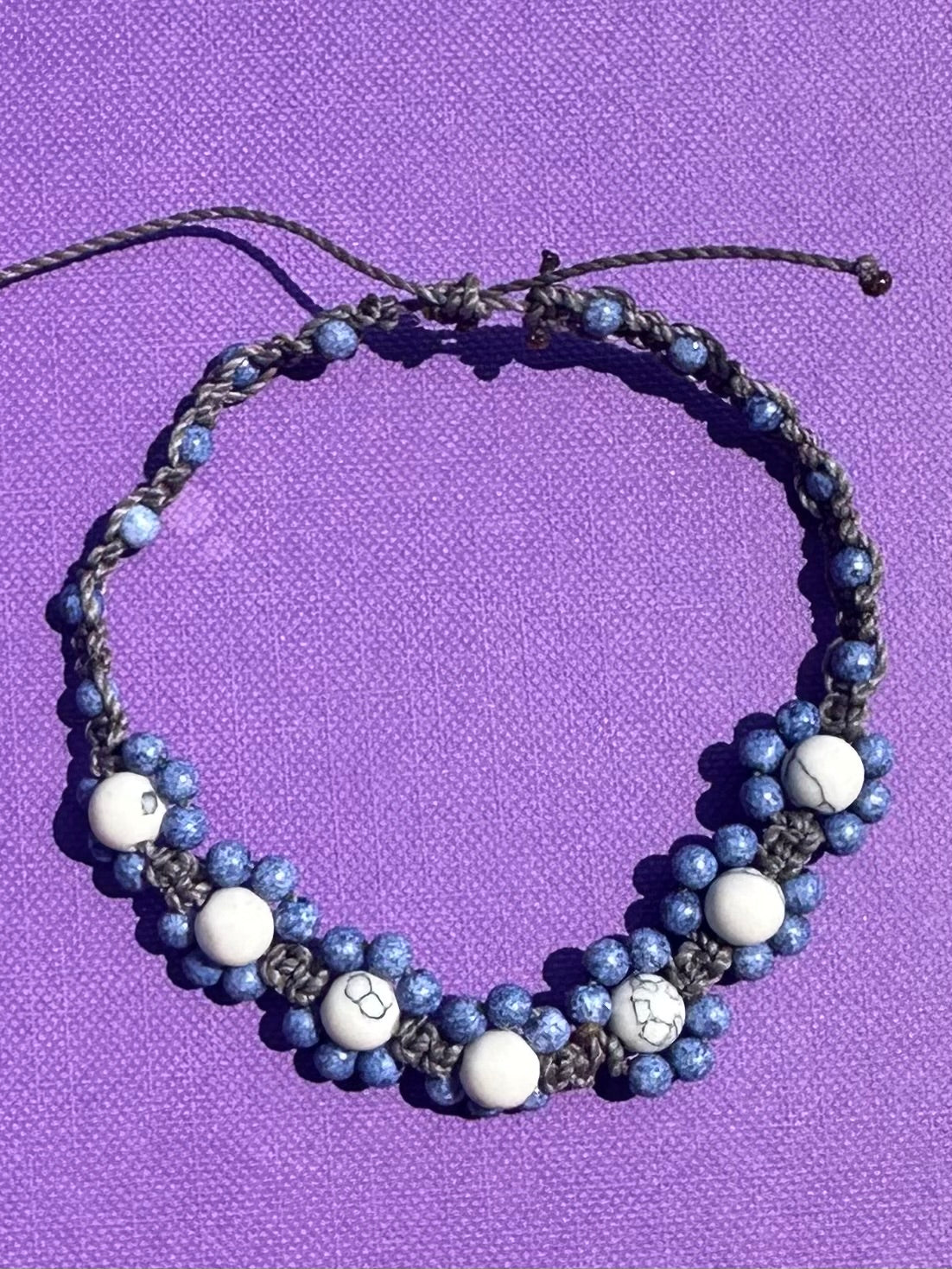Cloudy Skies Macramé Bracelet (Adjustable)