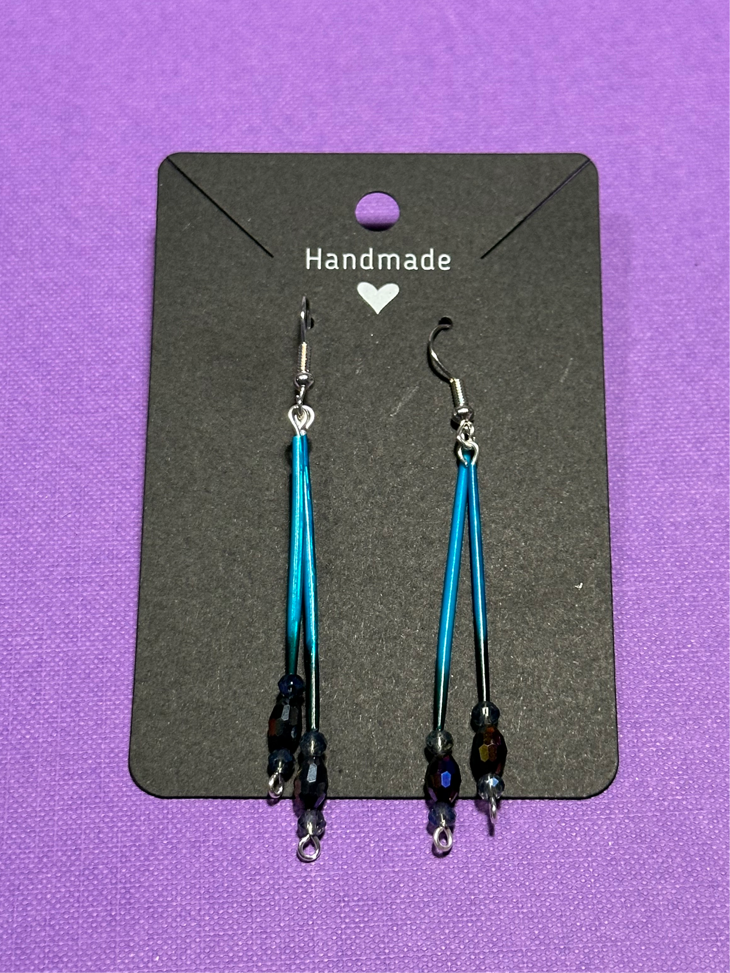 Blue Double Quill Earrings