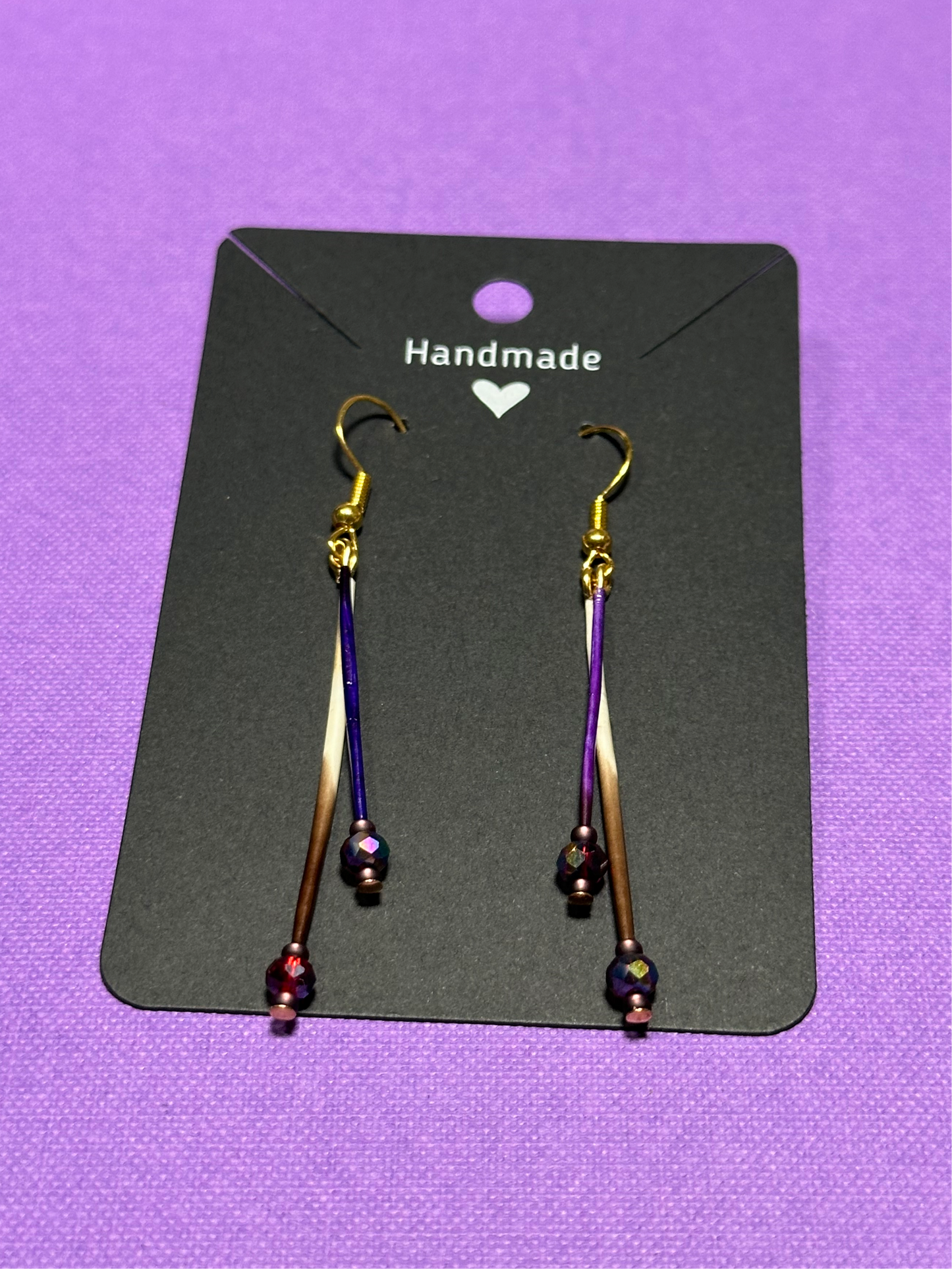 Golden Eclipse Quill Earrings
