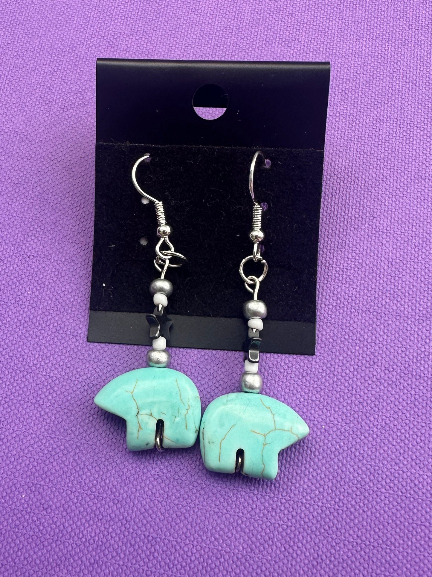 Torquise Bear Earrings