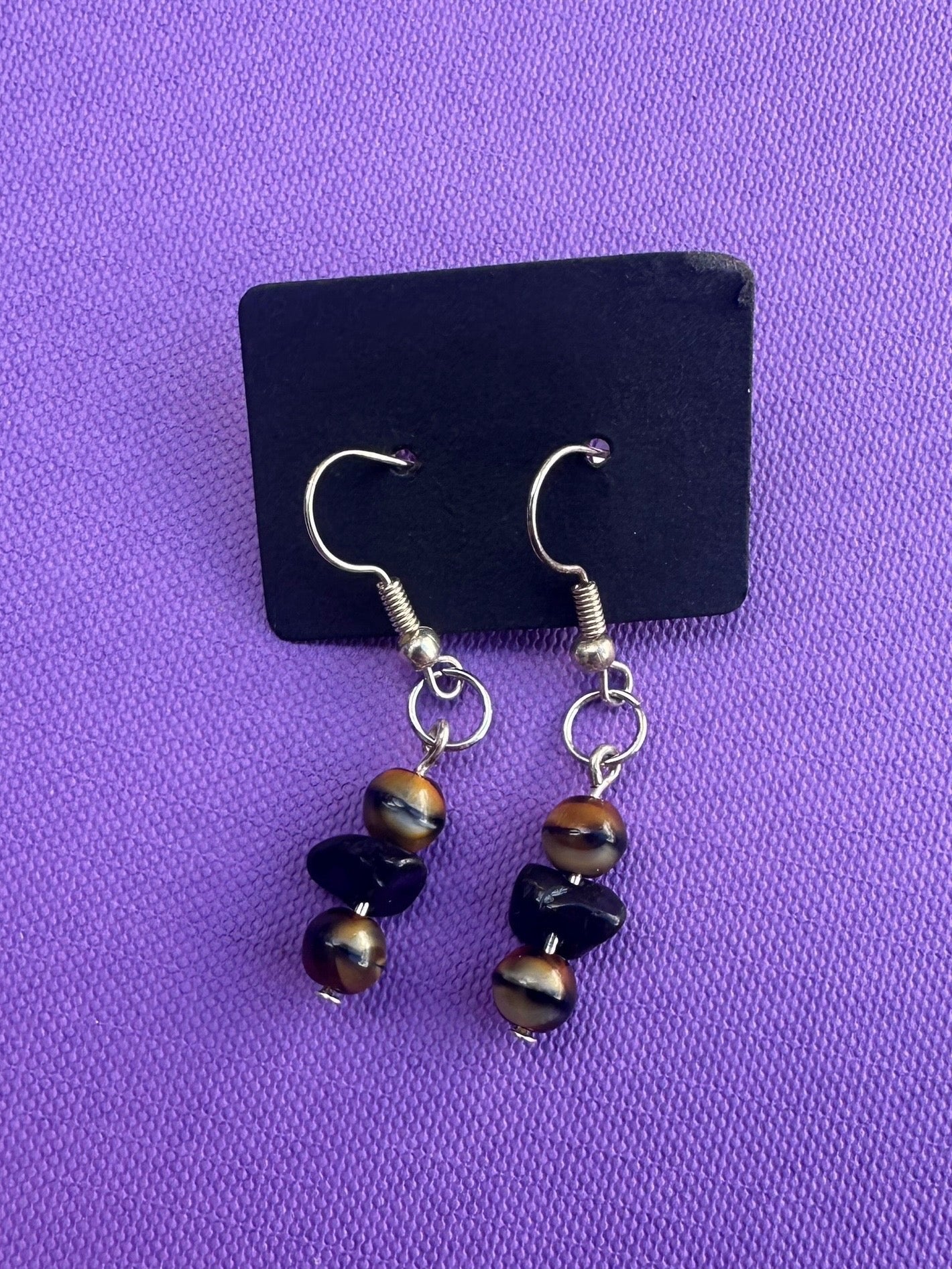 Simple Tigers Eye Earrings