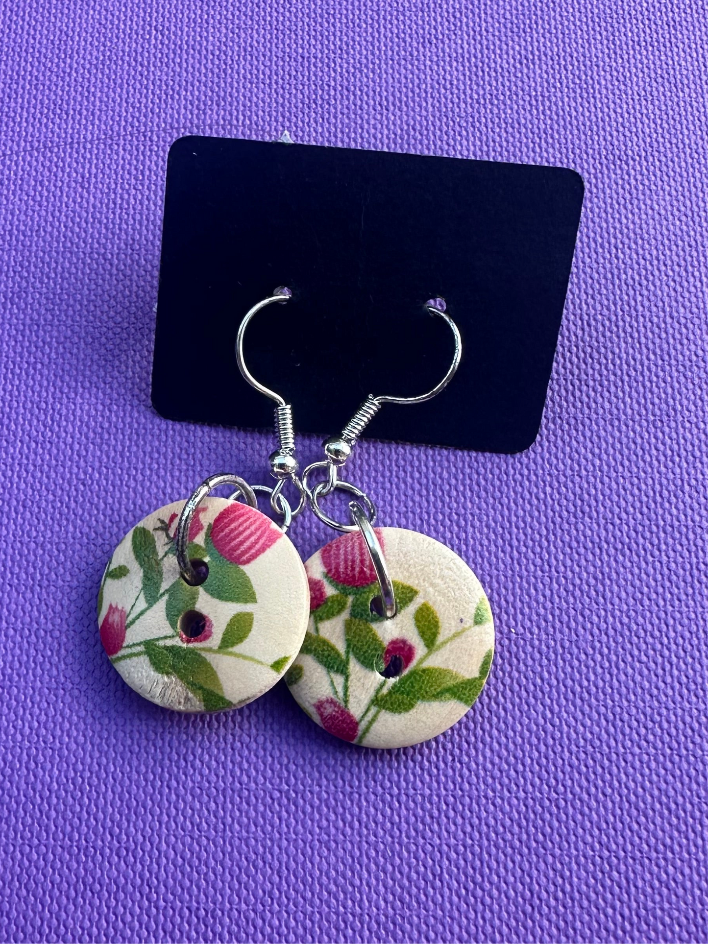 Wooden Button Earring Collection