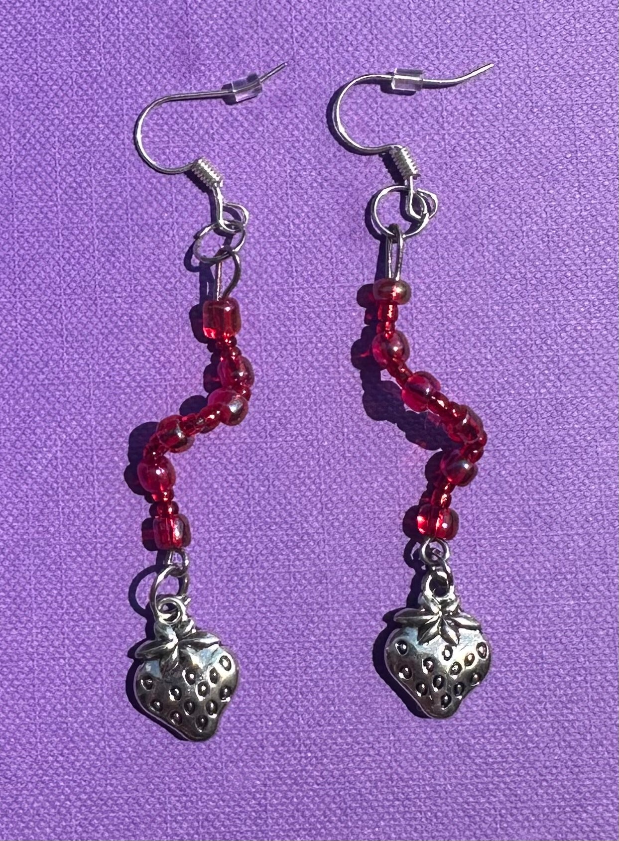 Twisted Strawberry Earrings