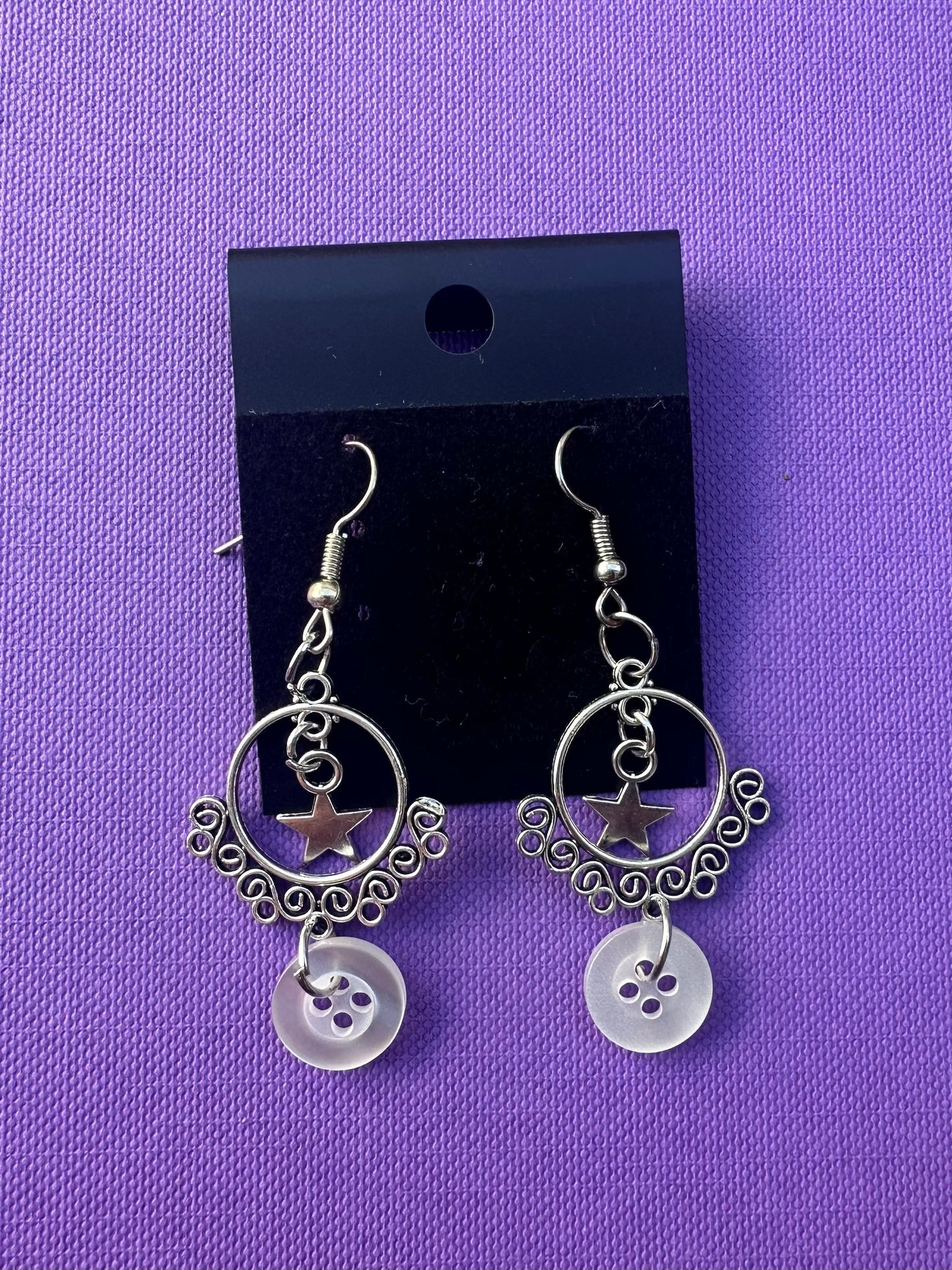 Buttoned Star Earrings