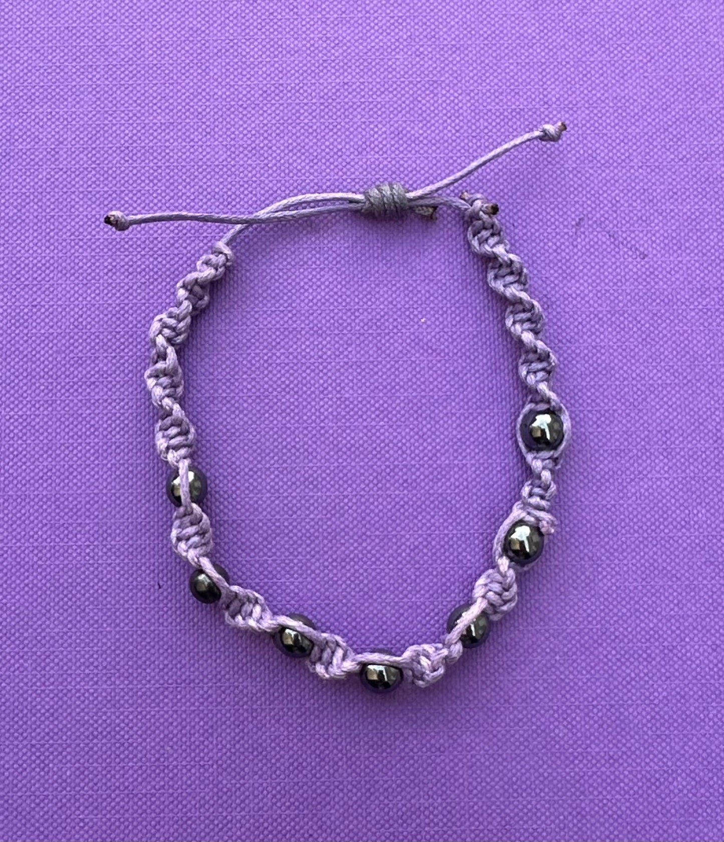 Twisted purple macramé bracelet