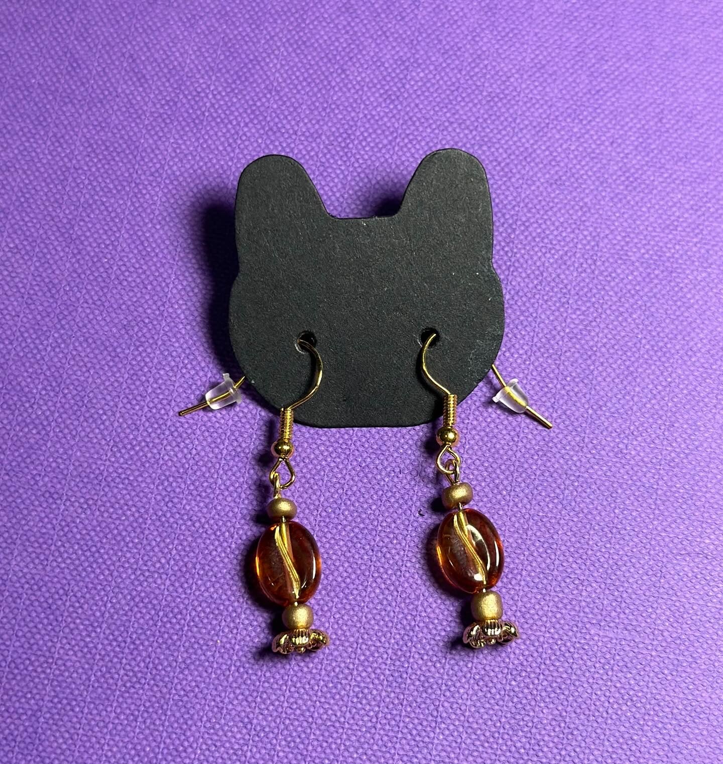 Gold Coffee Bean Earrings