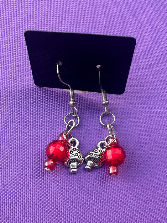 Red Mushroom Stack Earrings