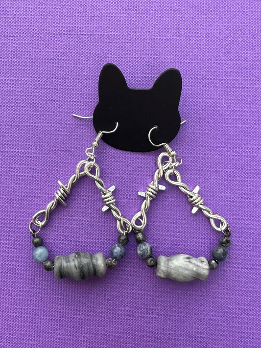 Wired Stone Earrings