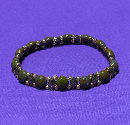 Mossy Gold Double strung Bracelet