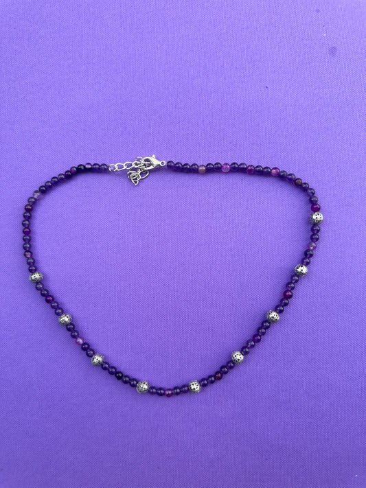 Polished Purple Beaded Necklace