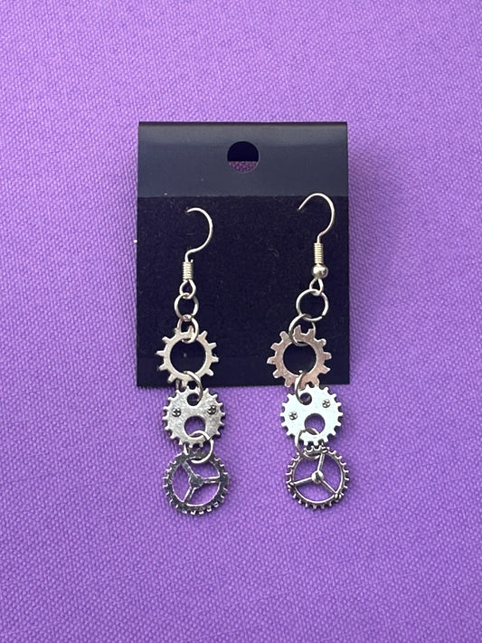 Steam Punk Ladder-Gears Earrings