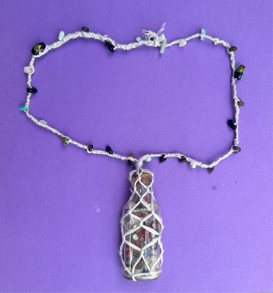 Crystals in a Bottle Braided Necklace