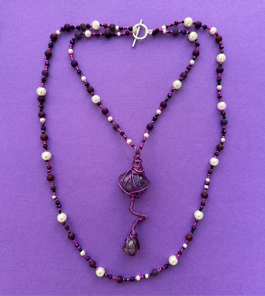 Wired Amethyst Necklace