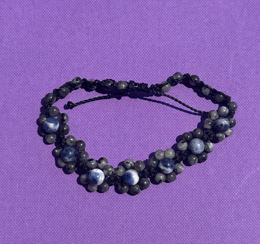 Natural Stone Macramé Bracelet (Adjustable)