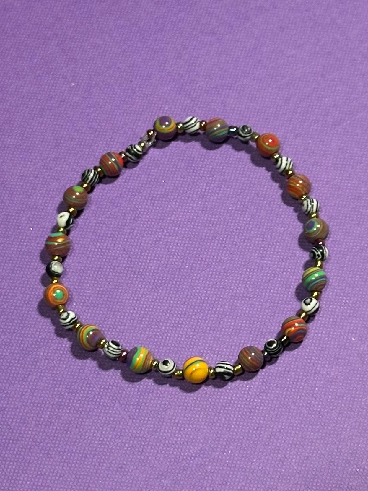 Hypnotic rainbow Malachite bracelet