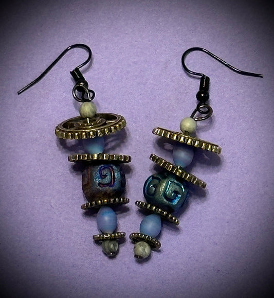 Frozen Bronze Geardrop Earrings