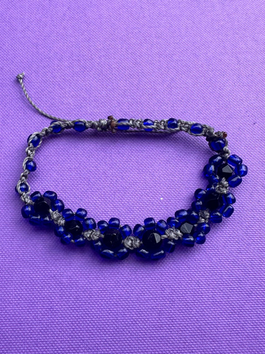 Night Blues Macramé Bracelet (Adjustable)