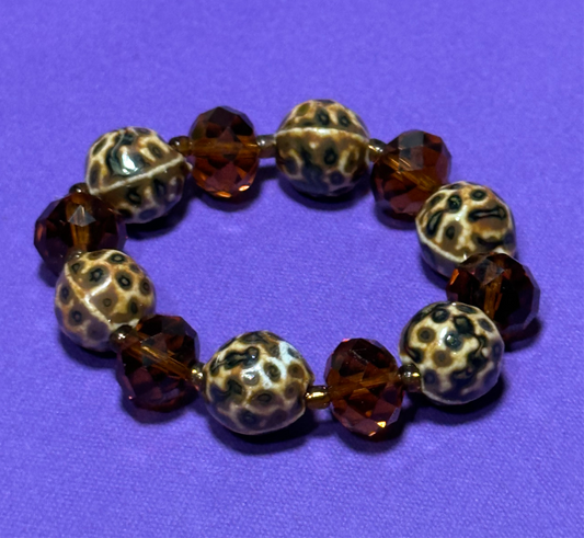 Spotted Amber Chunky Bracelet